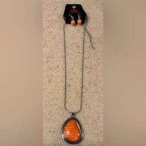 Paparazzi Vibrant Orange Necklace Set